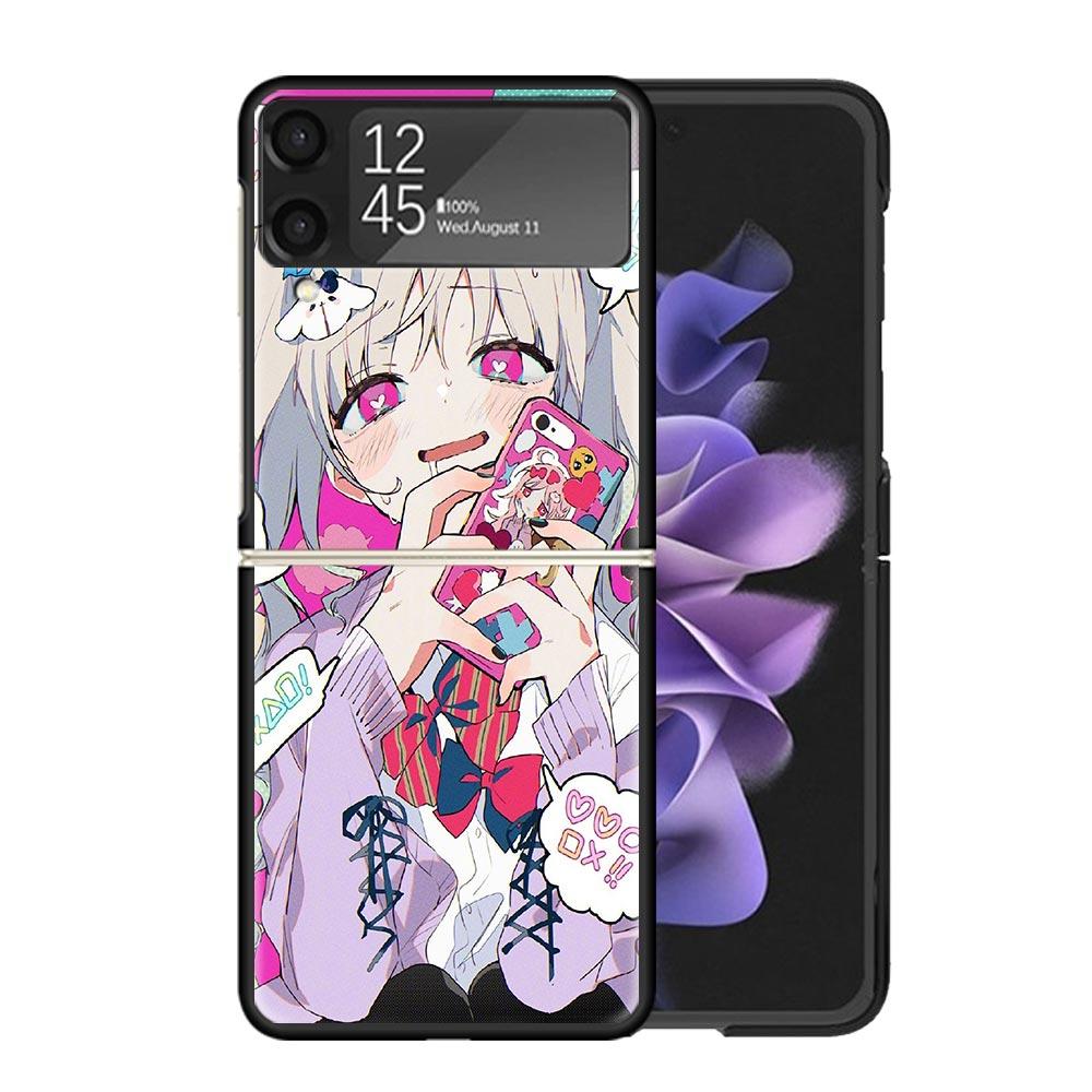 

Cute Anime Girl INS Clear Phone Case For Samsung Z Flip 7 6 5 4 3 Galaxy ZFlip7 ZFlip6 ZFlip5 ZFlip4 ZFlip3 5G Print Cover Z Fli Samsung Z Flip 5