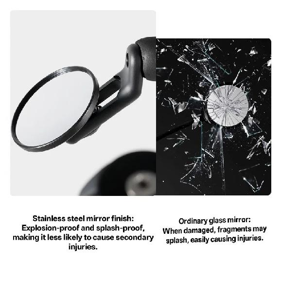 1pc Bicycle Handlebar End Rear View Mirror 360 Degree Adjustable Length Bar End Plug Convex Mirror for Road Mountain Bike