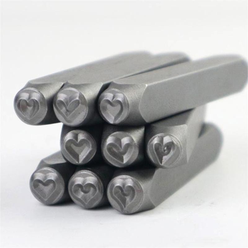 3/6mm Metallstempel-Set für Schmuck, Herzförmig, Lederstempel, Arbeitswerkzeug zum Stempeln von Schmuck, Bastelprojekt