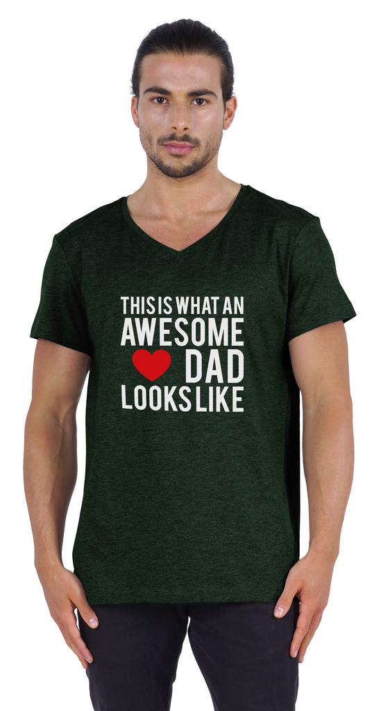 Inkmeso   This Is What An Awesome Dad Looks Like   Quotes Tshirt For Men Cotton Jersey Novelty Humor Tee