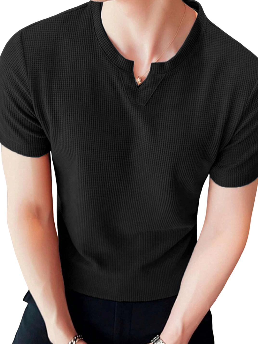 Men s Stretchy Quick-Dry Short Sleeve T-Shirts, Athletic Casual Tops M
