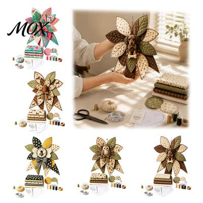 Complete Sewing Kits with Instructions Large Bow Patchwork DIY Kit, Fabric Farmhouse Front Retro Style Decorations Door Animal Craft Kit for