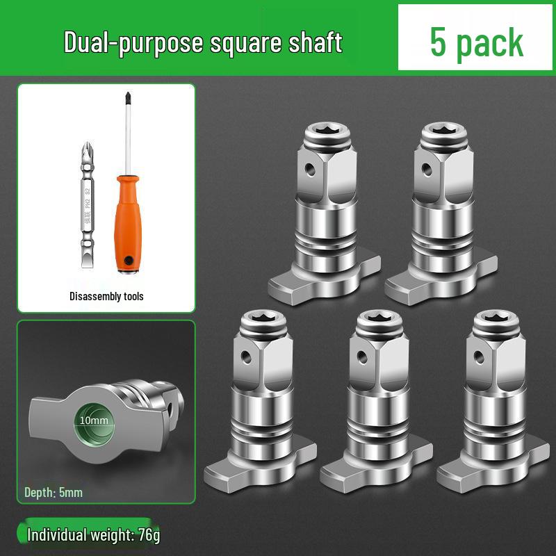 Electric Wrench Conversion Kit: Two-Way Square Drive Adapter & Multifunctional Drill Bit Set