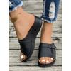 Übergröße Damen Metall Schnalle Eine Riemen Keilabsatz Sandalen, Sommer Dicke Plateau Peep Toe Erhöhte Freizeit Schuhe