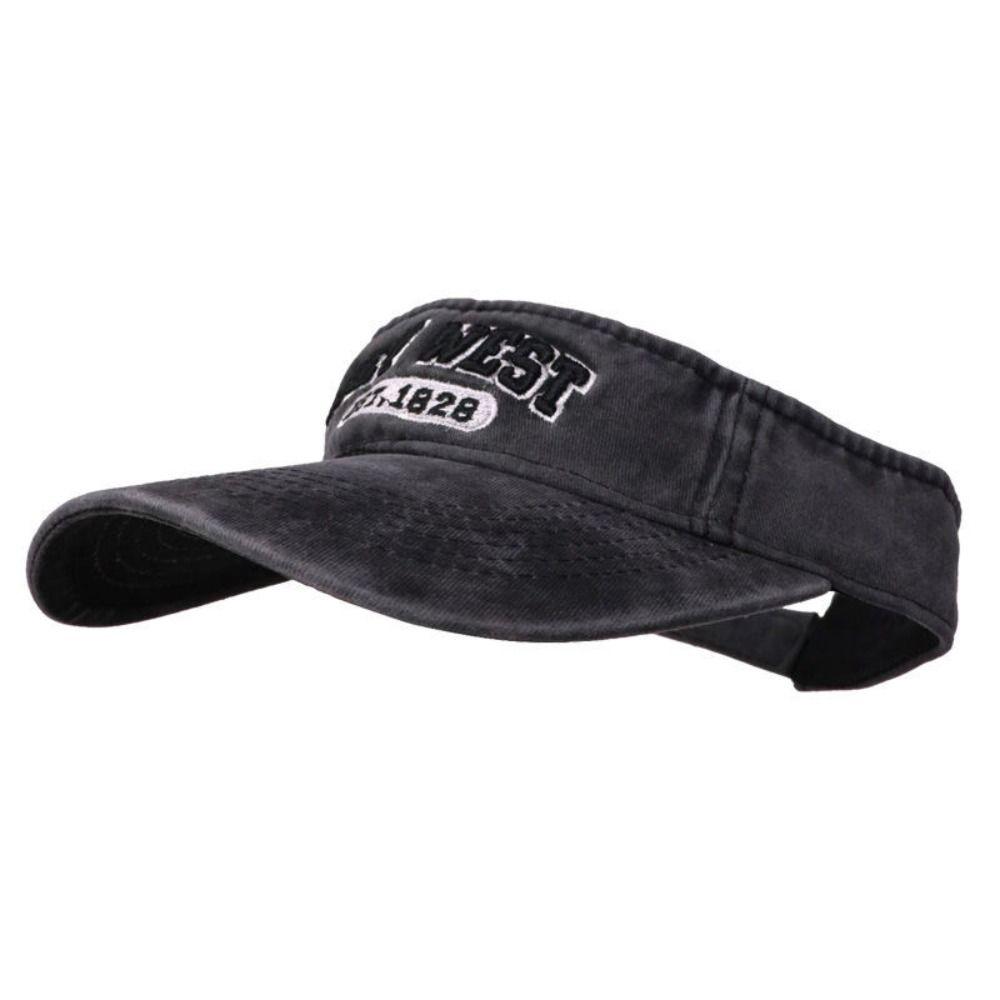 Cotton Letter Tennis Sunscreen Cap Adjustable Empty Top Sun Hat Summer Sports Sun Hats Summer