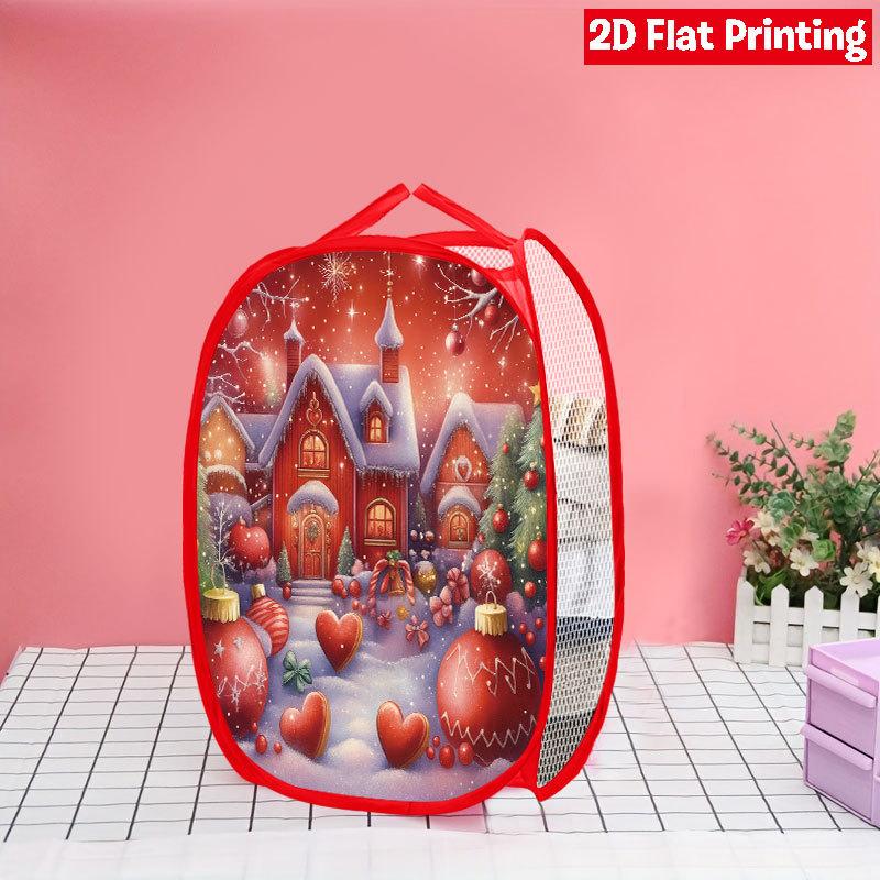 1Pcs Christmas Cardinal Pop-Up Laundry Hamper Expandable Mesh Hamper Basket for Room Bedroom Bathroom Organization Contemporary Storage