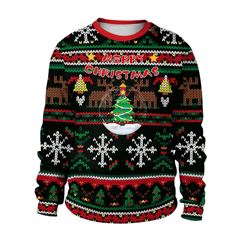 2025 Autumn Round Neck Snowman Reindeer Couple Hoodie