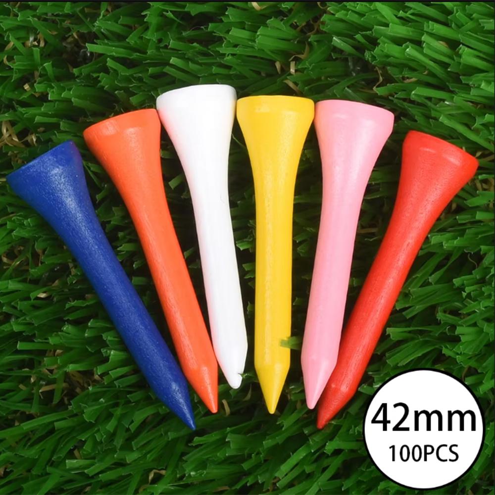 100 pieces of golf wooden ball seat mixed color 42mm/54mm/70mm/83mm wooden golf ball seat accessories