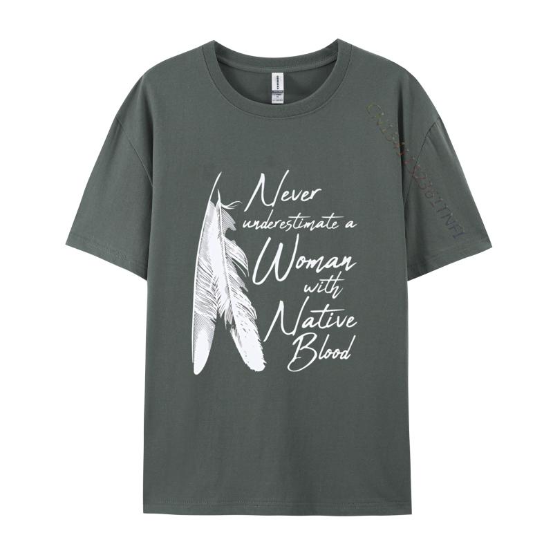 Native American A Woman With Native TShirt Cotton Men T Shirt Leisure T Shirts Casual On Sale Aesthetic Tshirt