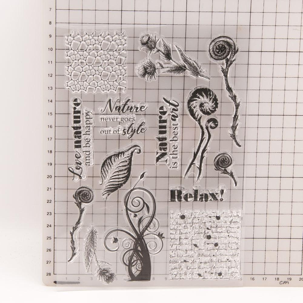 Transparente transparente Silikon-Stempel mit Blätterzweig, für Siegel, DIY, Scrapbooking, Fotoalbum, Dekor, Kunst, Gartenpflanze