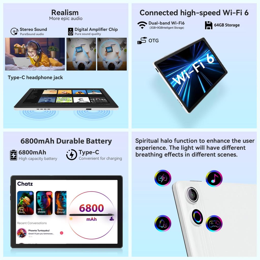 Tablet 11 Calowy Android 15 Tablety 20 GB RAM + 128 GB ROM (TF 1 TB) z Octa-Core