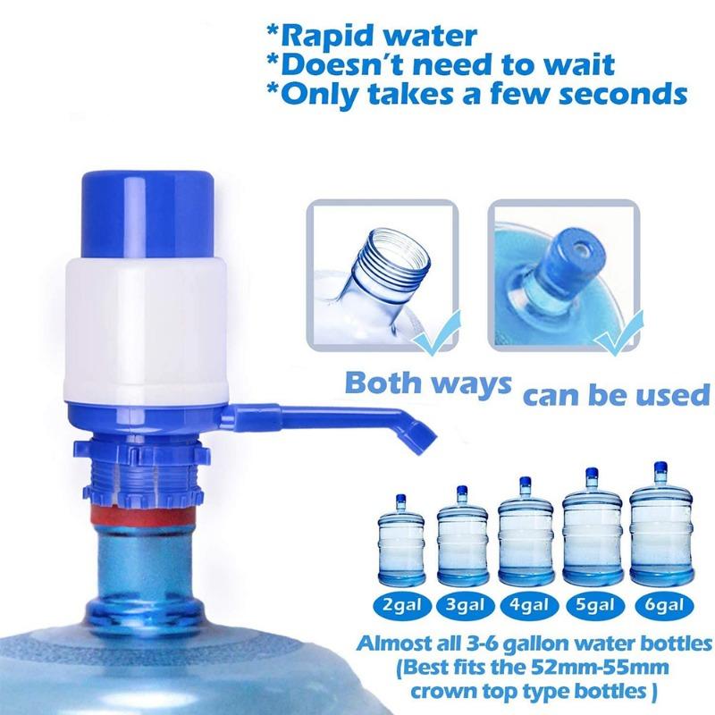 Water Bottles Pump Manual Hand Pressure Drinking Fountain Pressure Pump Water Press Pump with An Extra Short Tube Food Grade