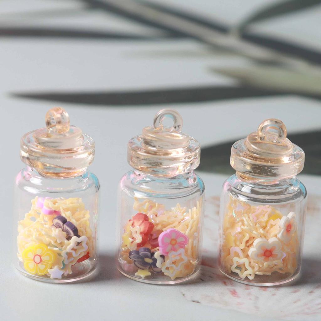 10 Stück Mehrfarbige Mini Sternflasche Miniatur Harz Ornamente Feengarten Dekoration Mikrolandschaft