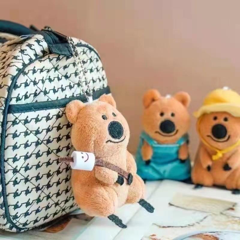 Bear Kangaroo Plush Keychain With Christmas Hat For Kids Gift And Collectible Decor