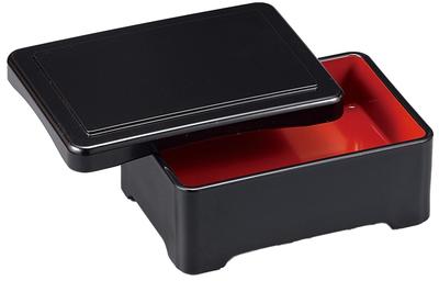 Fukui Handwerk Tempura Reisschale 21 x x 8 Schwarz mit Rot 40430500 Schachtel, 14,8 cm, Innen,