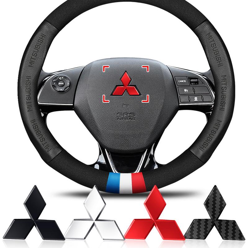 1pc ABS Car Steering Wheel Center Emblem Sticker Accessories For Mitsubishi ASX Lancer Pajero Outlander L200 Delica Eclipse