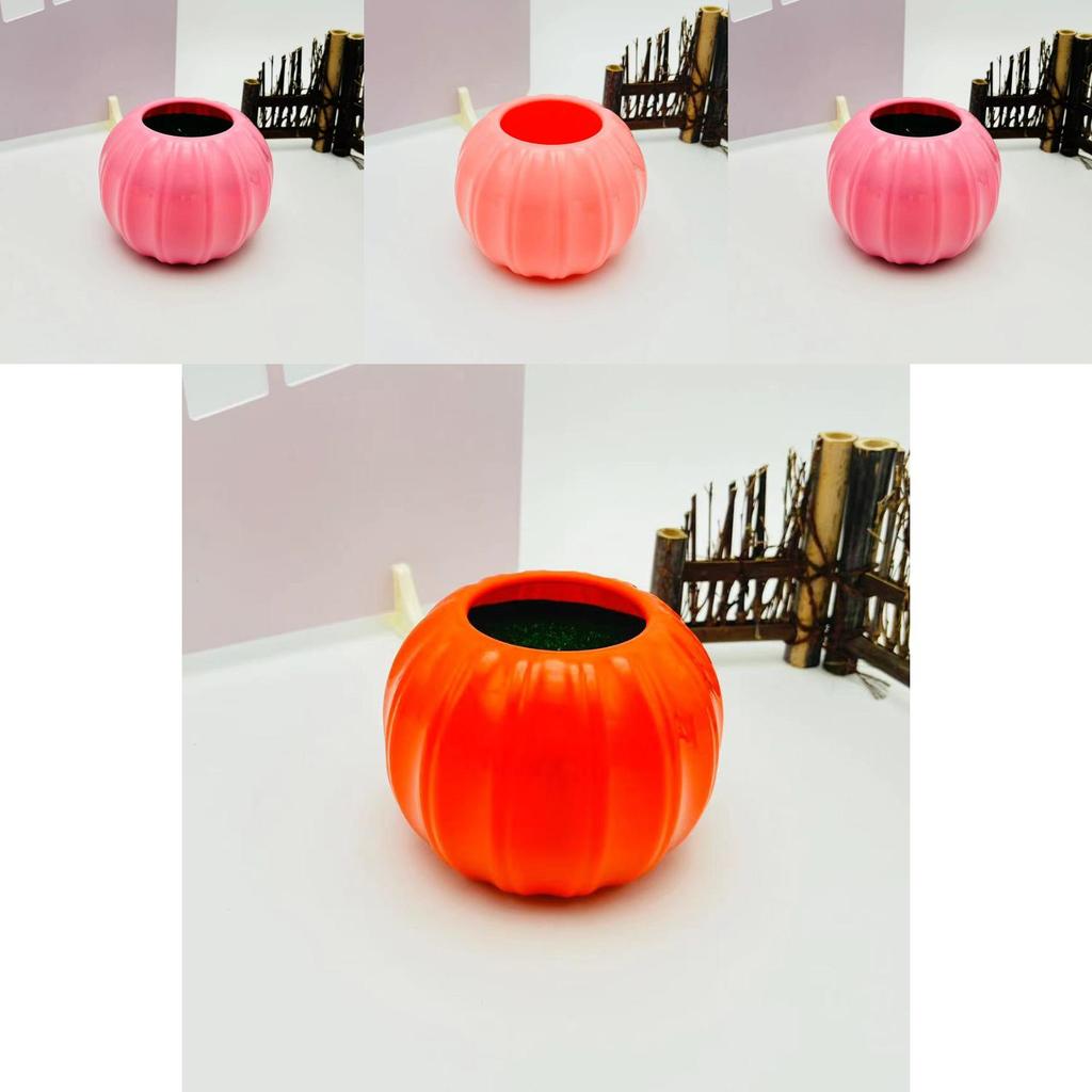 Artificial Pumpkin Flower Container With Foam Insert For Festive Table Arrangements