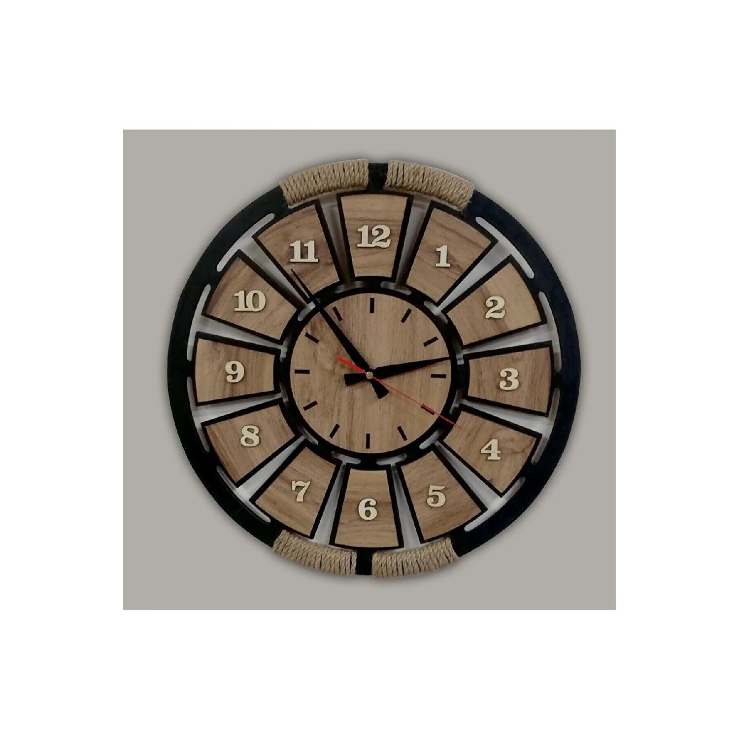 

Shelife Деревянные декоративные плетеные подробные настенные часы 40x40 см с бесшумным плавным механизмом чёрный