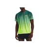 Under Armour UA Rush Gradient Logo Print Crew Neck T-Shirt Men Tops Teal 1378403-722