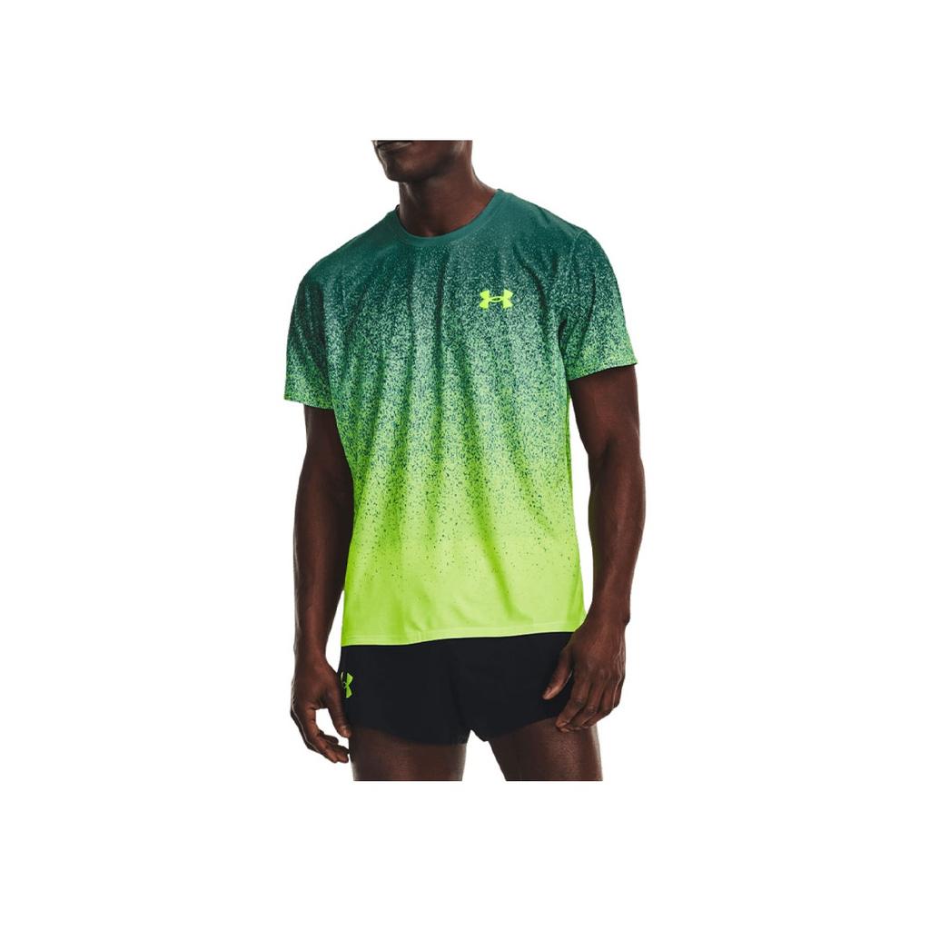 Under Armour UA Rush Gradient Logo Print Crew Neck T-Shirt Men Tops Teal 1378403-722