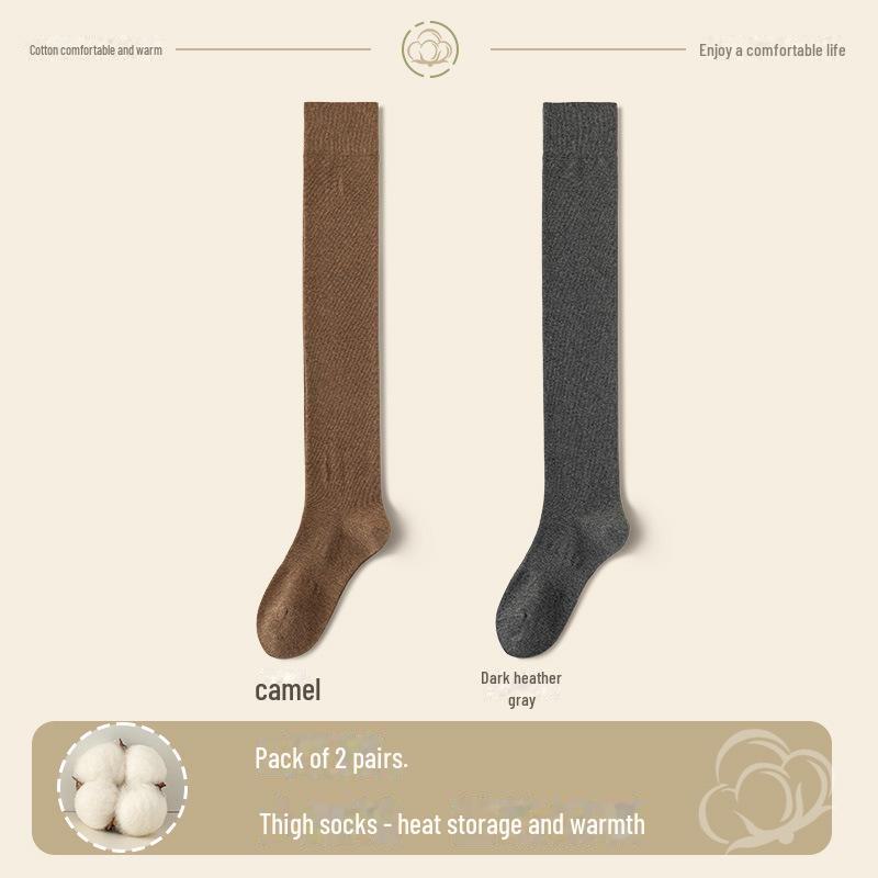 

Женские хлопковые носки выше колена на весну и осень: Длина до бедра, нескользящая, с высоким берцем, теплая, без косточек. Women s One Size (35-40)