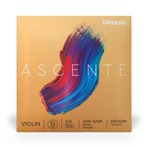

D Addario Ascente G String for Violin, A314, 3/4m, Medium Tension