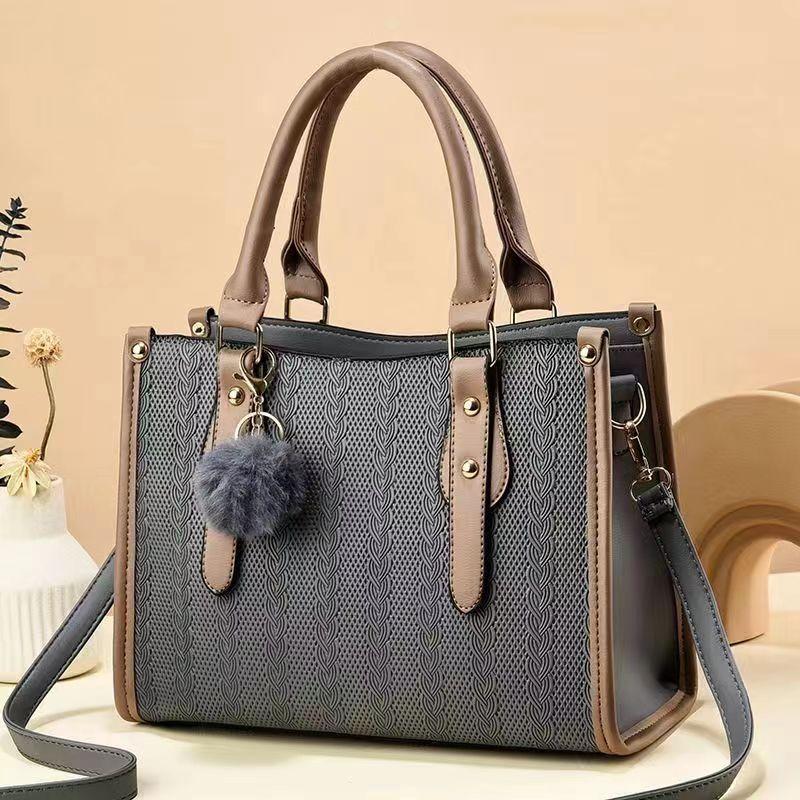 Large Capacity Single Shoulder Crossbody Bag Female Bag Foreign Style Handbag New Fashion Striped Texture Korean Multi-layer