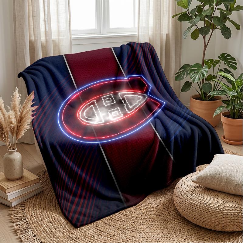 Montreal Canadiens Flanell Fleece Decke Gemütlich Warm Überwurfdecke für Sofa Bett Reise Ganzjahresgebrauch