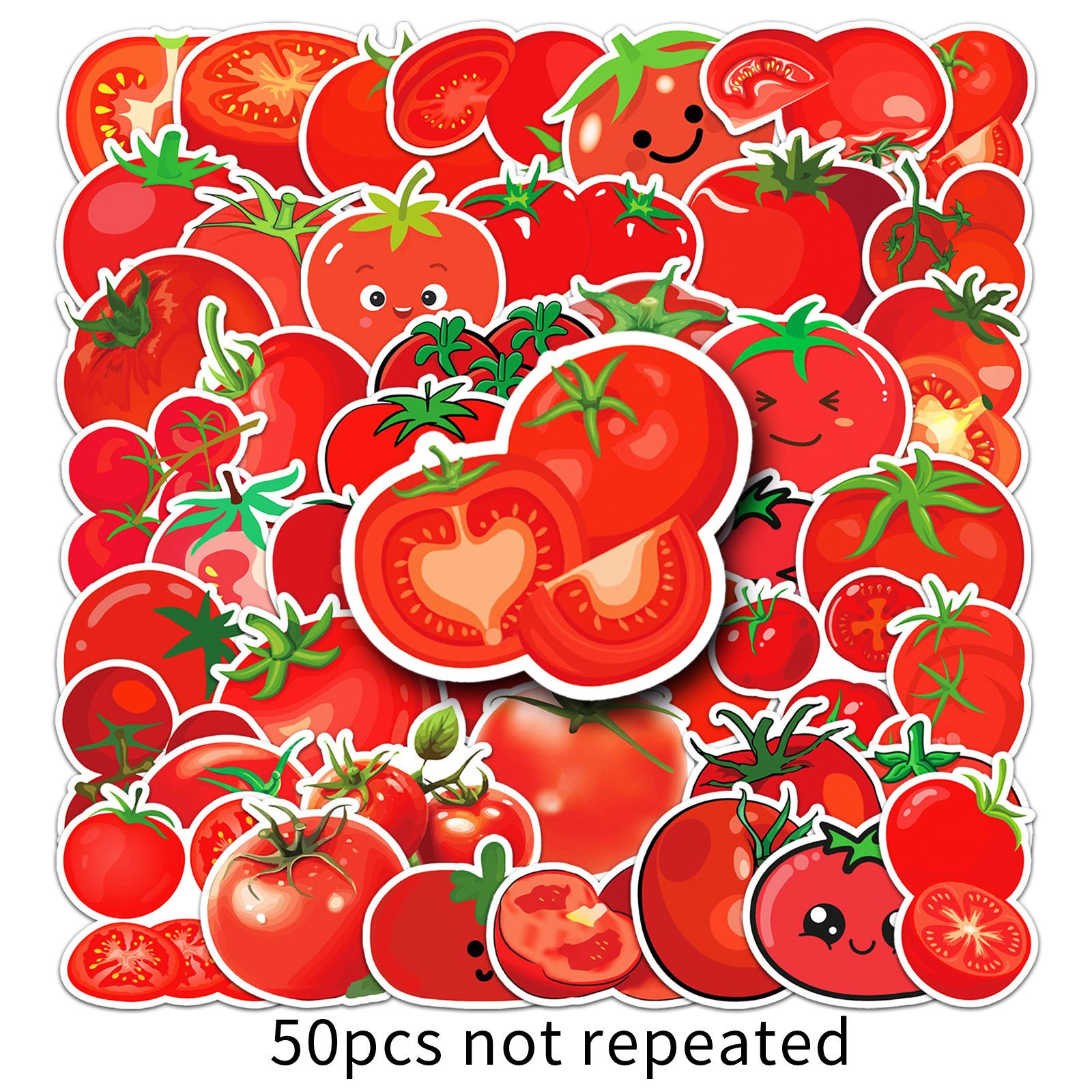 

50 Наклеек-дудлов с помидорами, мультяшные милые фрукты и овощи, декоративные наклейки для стакана с водой, чехла для мобильного телефона, компьютера, холодильника