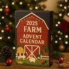 Yousheng 2025 Farm Advent Calendar 24 Days Christmas Countdown with 2D Acrylic Farm Animal Barn Ornaments Xmas Tree Hanging Decoration Set Holiday