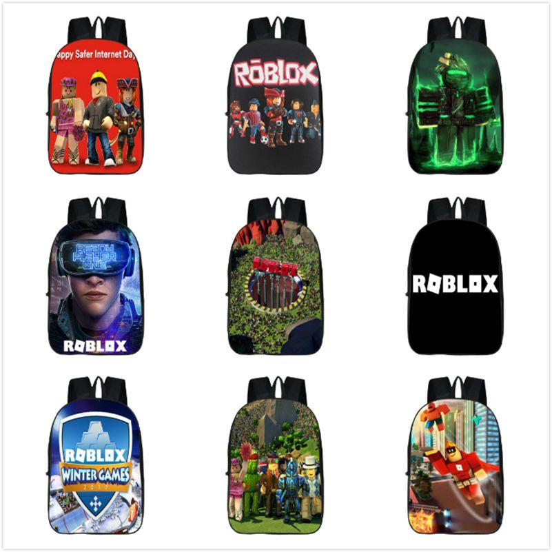Roblox Pattern Kids School Backpack With Large Capacity And Durable Polyester Material