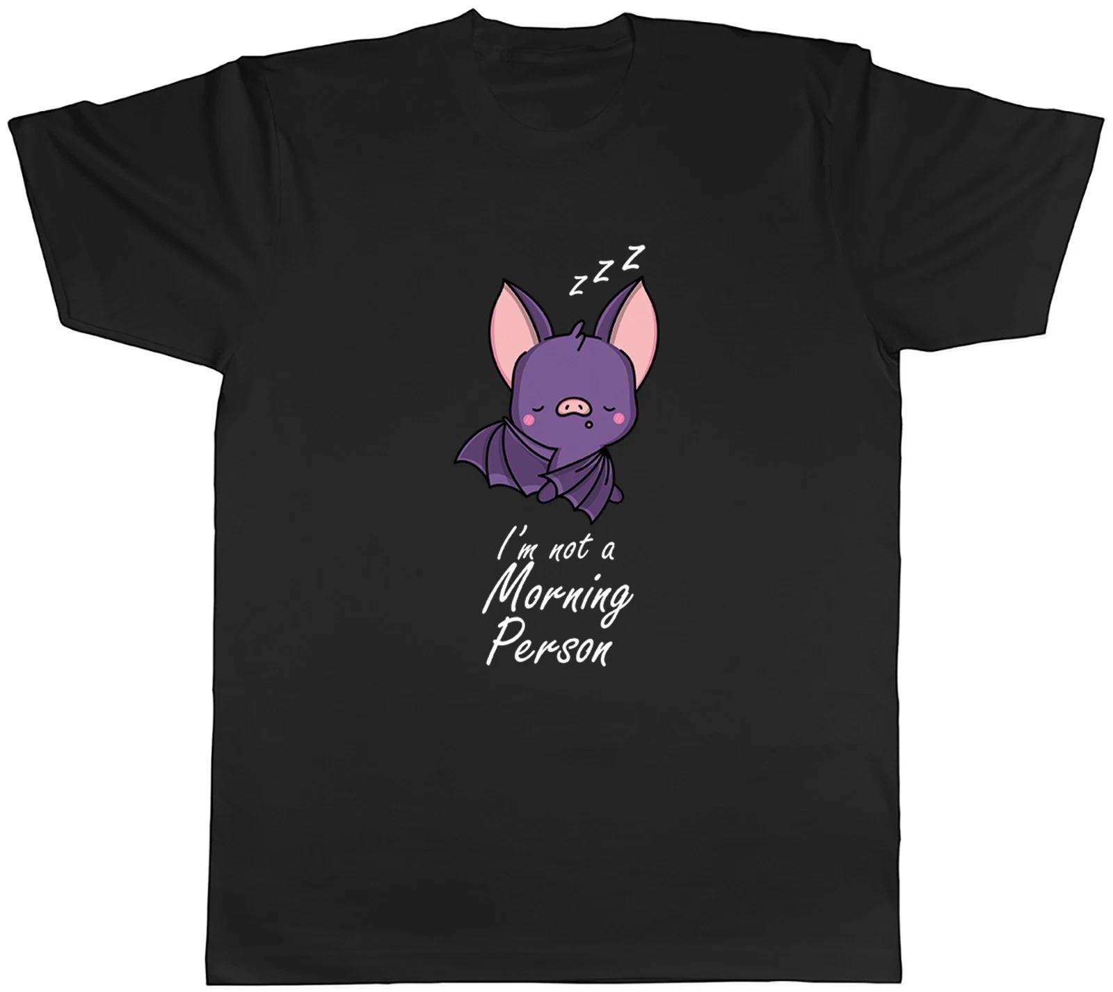 Funny Bat Sleeping I m Not a Morning Person Mens T-Shirt Tee Gift Top M