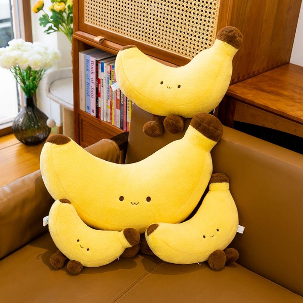 Jucării de Pluș Banană Jucării de Pluș Banană cu Picioare Lungi Fruct Galben Pernă de Pluș Banană Design Drăguț Simulare Păpuși Banană Drăguțe Pernă pentru Canapea