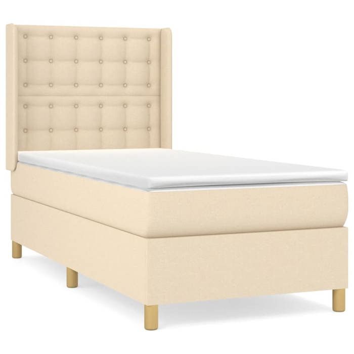 Maison Exclusive - Sommier à lattes de lit avec matelas Crème 100x200 cm Tissu