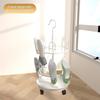 Schoogerdroogrek met opvangbak, Staand Roterend Slippersrek, Balkon Opbergrek met Wielen, Verplaatsbaar