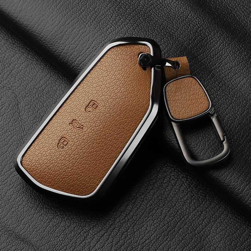 AAABP1 Goatskin Car Key Case Cover For Volkswagen Golf 8 MK8 ID.3 ID.4 Cupra Skoda Octavia A8 SEAT Leon MK4 2020 2021 Formentor Tarraco