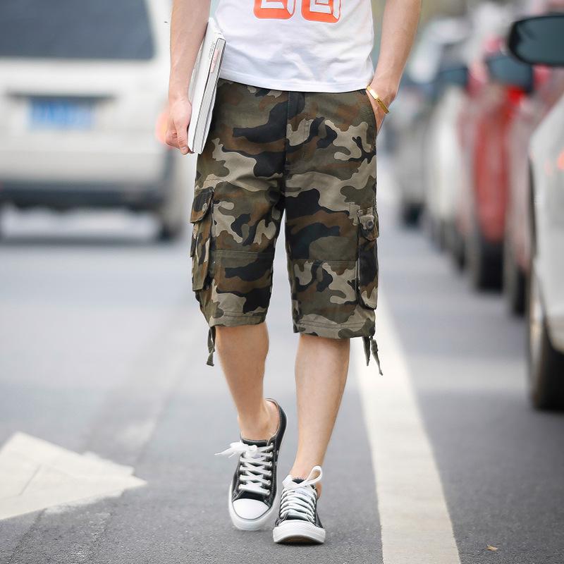 Men's Large Camouflage Multi-Pocket Casual Summer Shorts