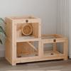 VidaXL Cage à hamster 81x40x60 cm bois massif de sapin, maison pour hamster, cage à rat, cage à gerbille, cage à souris, 172384