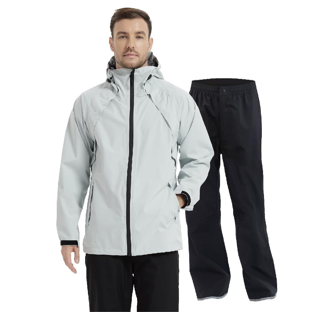 

TopKylin Дождевик для гольфа от дождя Идеально подходит для улицы и школы Размер Мужской костюм, Дождевик, Комплект, Дышащий, Водонепроницаемый, Ветрозащитный, Мероприятия, Пеший туризм,