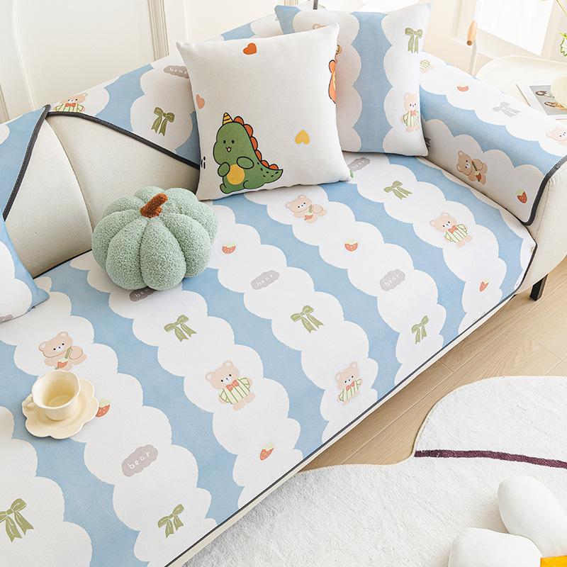 

Summer Cartoon Ice Silk Sofa Cushion, Summer Mat Seat Cushion Non-Slip New Cool Seat Cushion High-End Cover Cloth 70*70cm