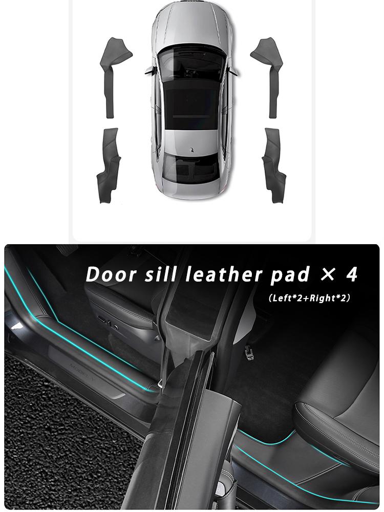 New Tesla Model 3 Highland Model Y Juniper Leather Anti-Kick Pad White Interior Accessories Scratch Guard Non-Damage Installatio