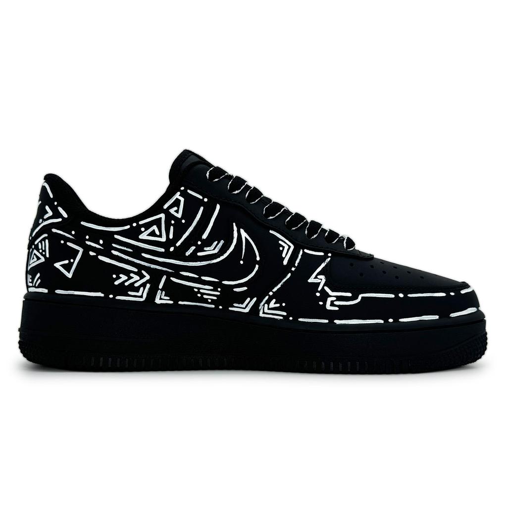 Nike Air Force 1 Slip Resistant Abrasion Resistant Low top Skateboard Shoes Unisex Black White DD8959-001(Team317-)