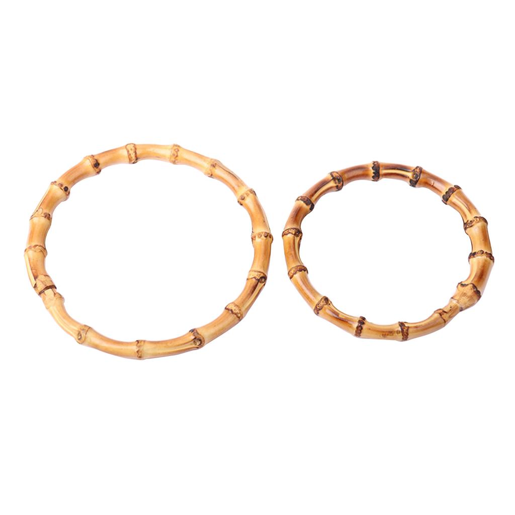 Bambus Taschengriff Praktischer Flacher Runder Geldbörsengriff Handtaschengriff Ring DIY Taschenersatzzubehör für Frauen Mädchen