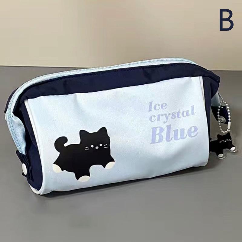 

Пенал для карандашей с собакой и кошкой, портативный, холщовый, большой вместимости, для хранения канцелярских принадлежностей, многофункциональная сумка для ручек, подарок для студента