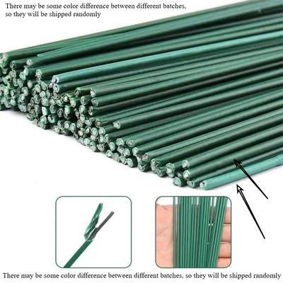 30/40cm Zielone Łodyżki Kwiatowe DIY Materiał Florystyczny Ręcznie robione Akcesoria na Drutowanym Trzonku Akcesoria do Skręcania