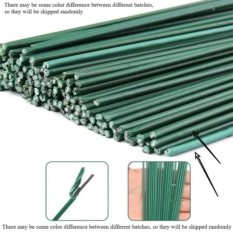 30/40cm Green Flower Stem Sticks DIY Floral Material Handmade Wire Stem Accessories Twist Bar Accessories
