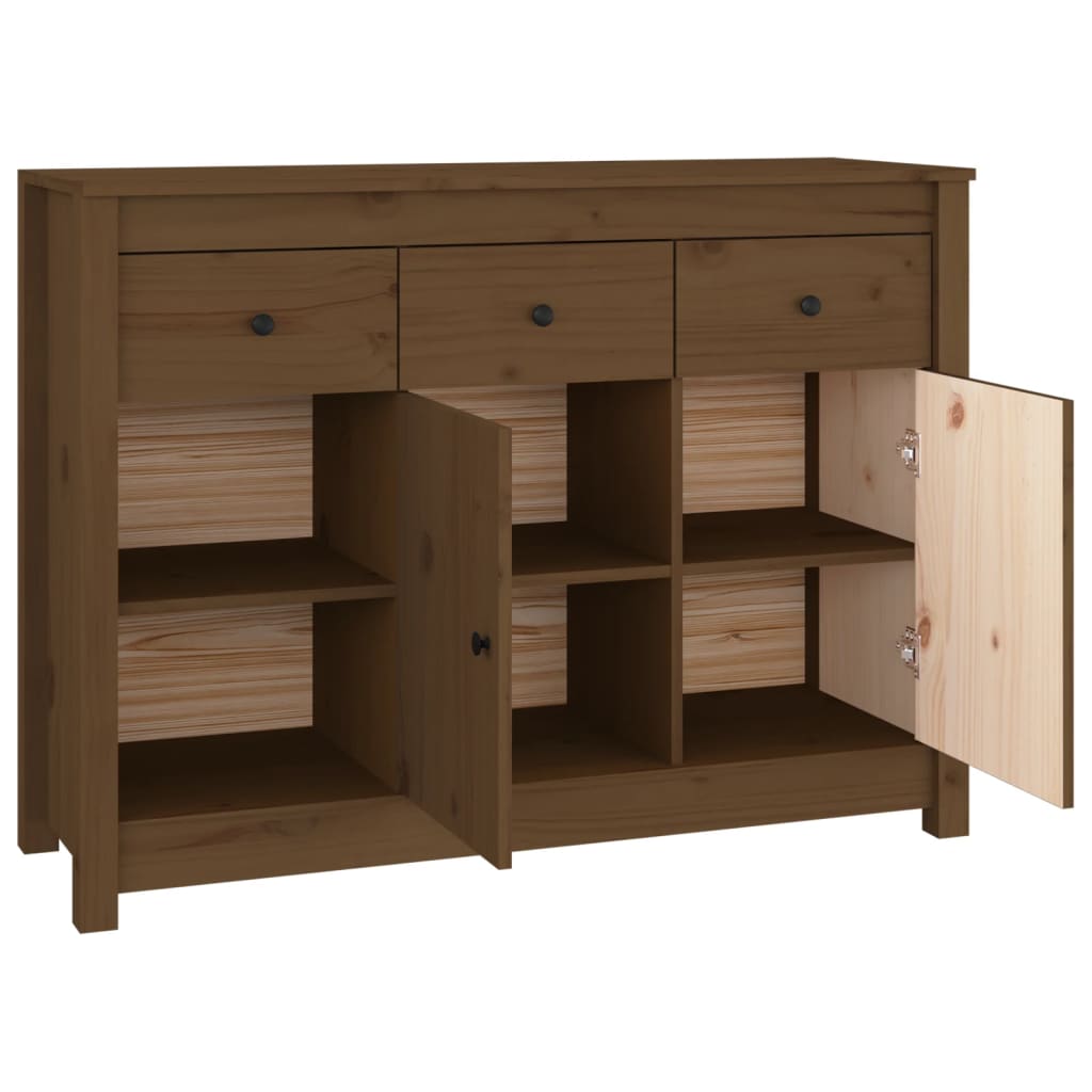 Sideboard Honey Brown 100 X 35 X 74 Cm Solid Pine Wood