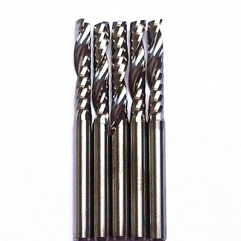 Single Flute Spiral CNC Router Bits For Aluminium 17mm 3.175 Cut Parts Replace