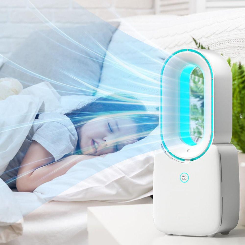 Touch Control Desk Fan 11.8 Inch Small Personal Cooling Fan Simple Design Bladeless Fan Office