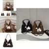 Chic Korean Style Cute Dog Tote Bag For Women With Fashionable Design In Black And Brown